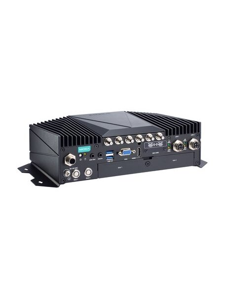 Moxa (V2406C-WL7-T) x86 computer with Intel 8th Gen Core™ i7-8665UE 4.4 GHz processor, 1 HDMI port, 1 VGA port, 2 GbE ports, 4 COM ports, 6 DIs, 2 DOs, 1 mSATA slot, dual 2.5-inch SSD/HDD slots, 2 mPCIe slots, 4 USB ports, 1 QMA connector, 24 to 110 VDC w Moxa (V2406C-WL7-T) x86 computer with Intel 8th Gen Core™ i7-8665UE 4.4 GHz processor, 1 HDMI port, 1 VGA port, 2 GbE ports, 4 COM ports, 6 DIs, 2 DOs, 1 mSATA slot, dual 2.5-inch SSD/HDD slots, 2 mPCIe slots, 4 USB ports, 1 QMA connector, 24 to 110 VDC w