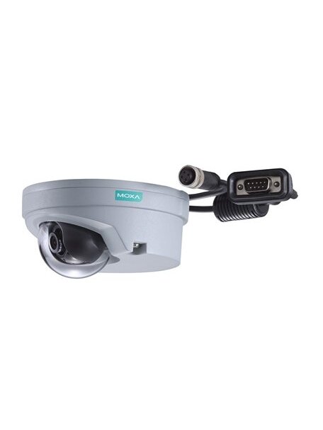 Moxa (VPort 06-2L28M) EN 50155, 1080P image, compact IP camera with M12 connector, 1 audio input, 24 VDC, 2.8 mm lens, -25 to 55°C operating temperature 3