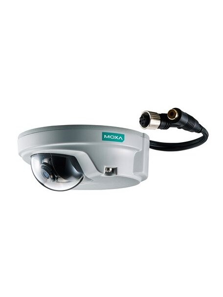 Moxa (VPort P06-1MP-M12-CAM80) EN50155, HD, compact IP camera, M12 connector, 1 audio-in, PoE, 8.0 mm lens, -25 to 55°C operating temperature 1