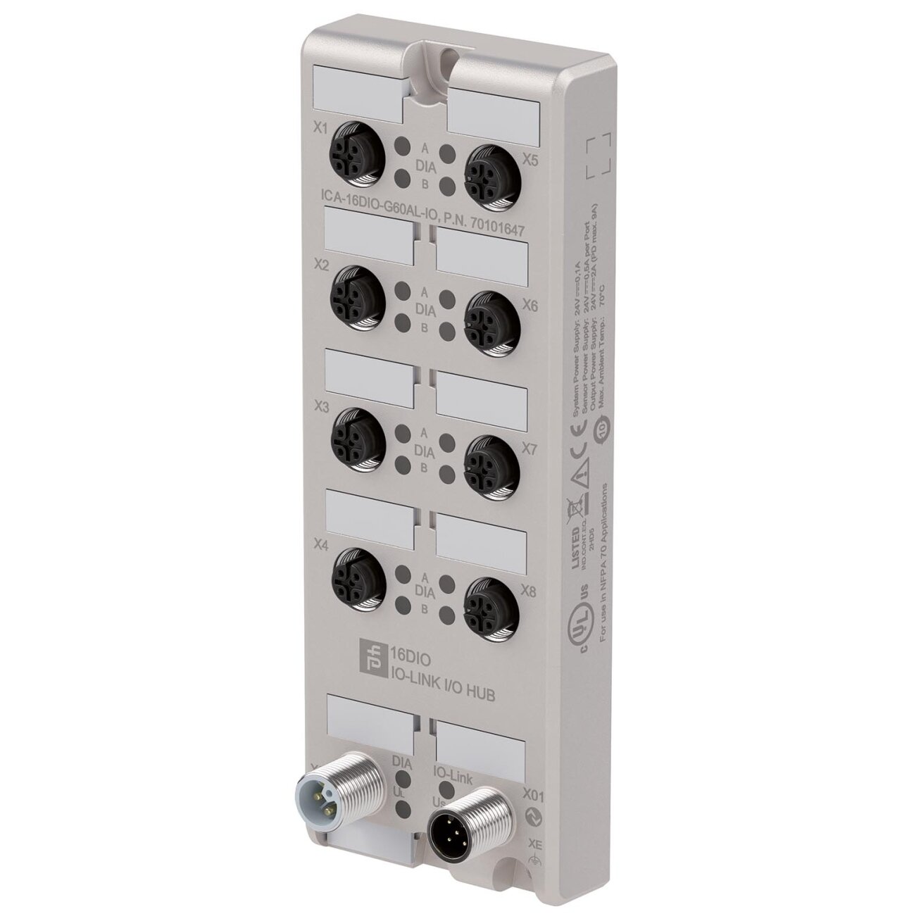 Pepperl+Fuchs ICA-16DIO-G60AL-IO (70101647) IO-Link įėjimų / išėjimų šakotuvas