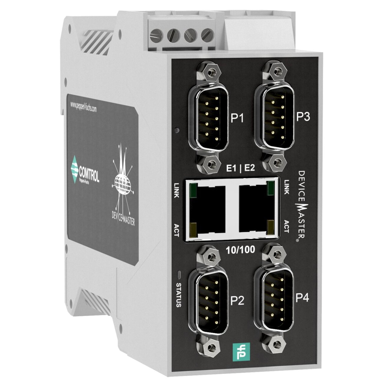 Pepperl+Fuchs ICDM-RX/PN-4DB9/2RJ45-DIN (70104875) DeviceMaster nuosekliojo ryšio sietuvas