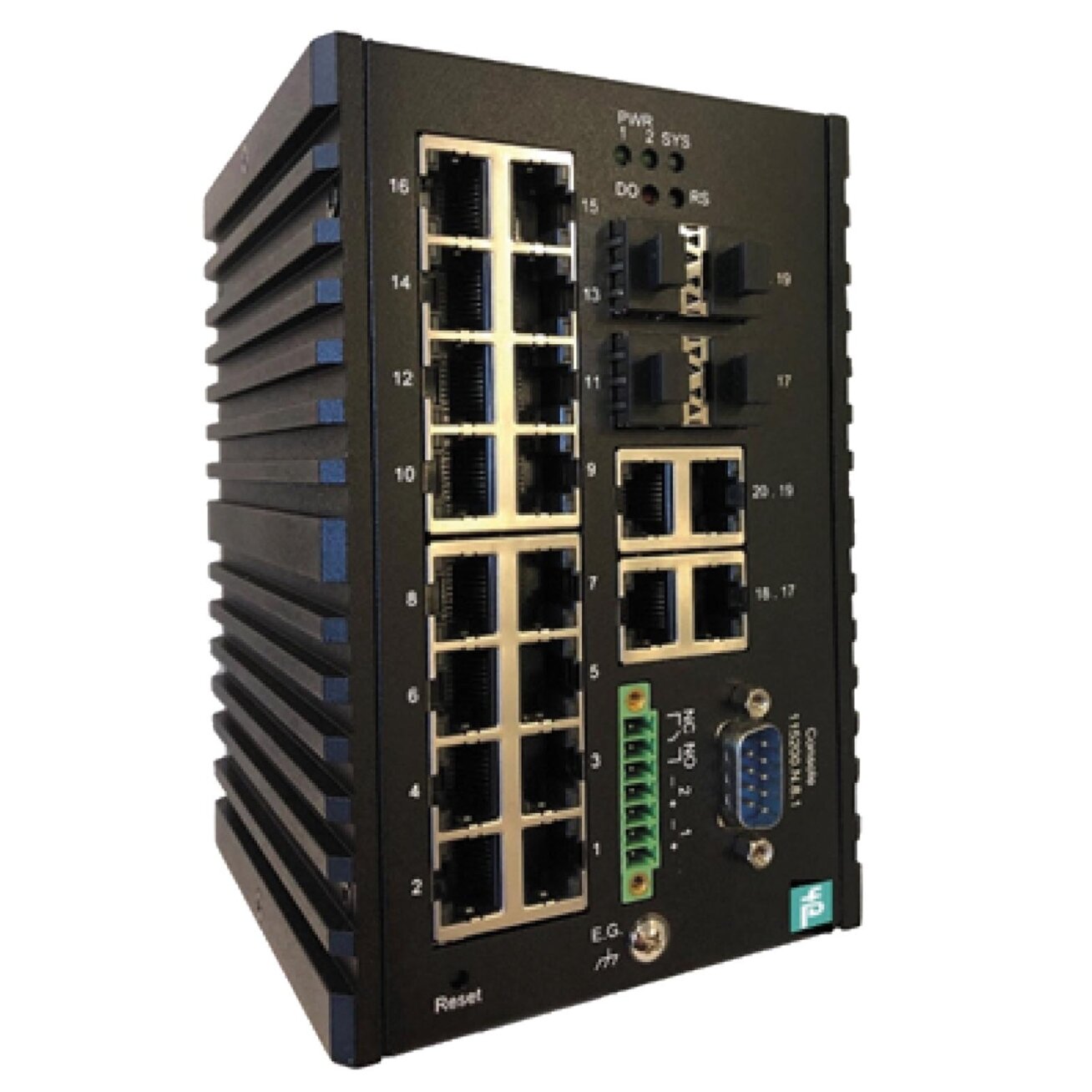 Pepperl+Fuchs ICRL-M-16RJ45/4CP-G-DIN (70114060) Valdomas Ethernet komutatorius