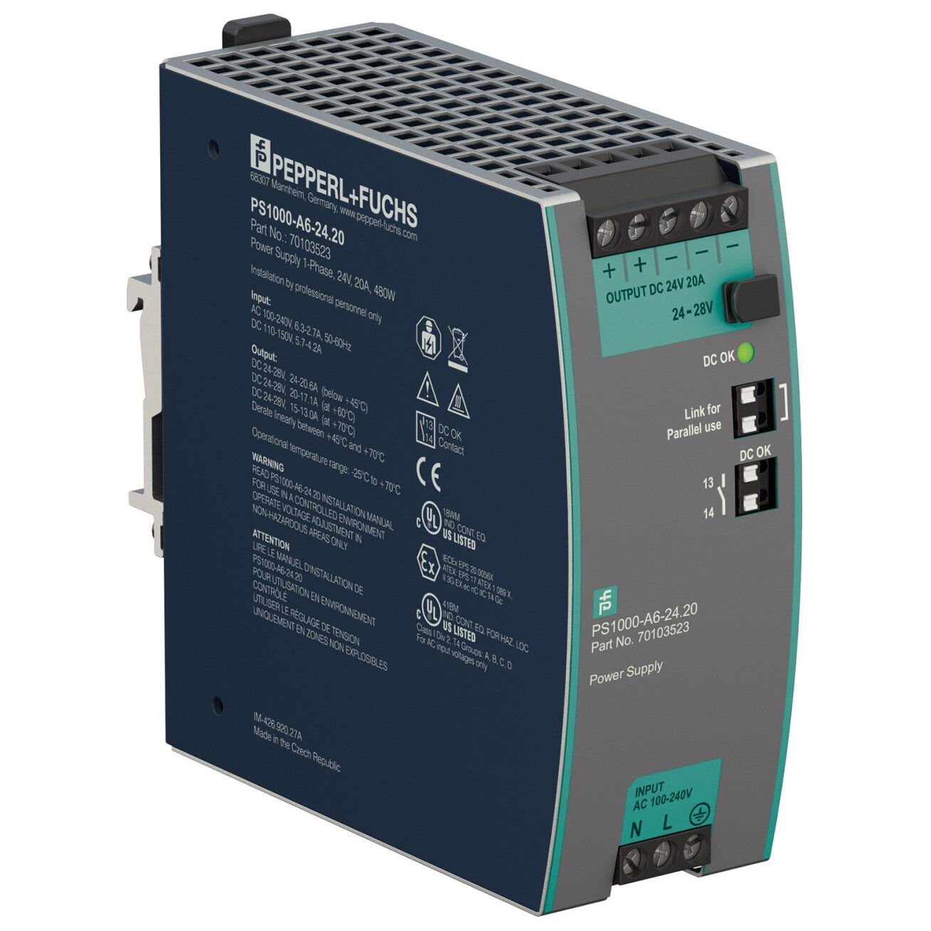 Pepperl+Fuchs PS1000-A6-24.20 (70103523) Maitinimo šaltinis