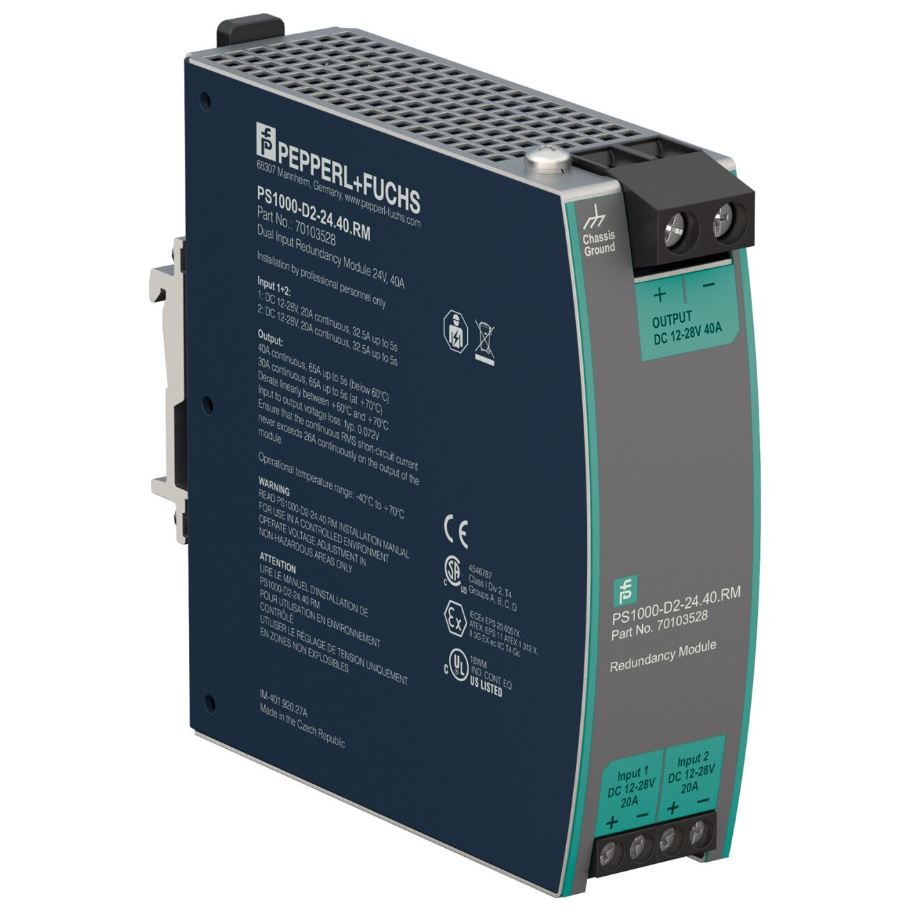 Pepperl+Fuchs PS1000-D2-24.40.RM (70103528) Maitinimo šaltinis