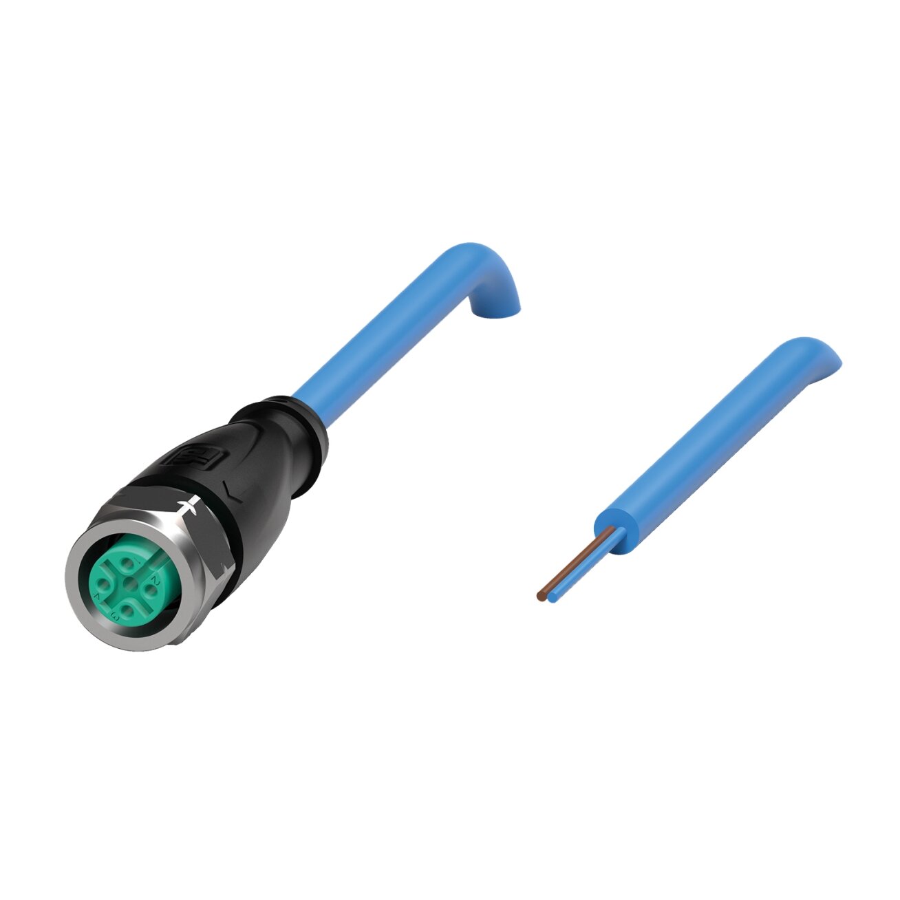 Pepperl+Fuchs V1-GV4A-N-10M-PVC (70128170-100157) Kabelis su prisukama M12 jungtimi, be ekranavimo ir LED