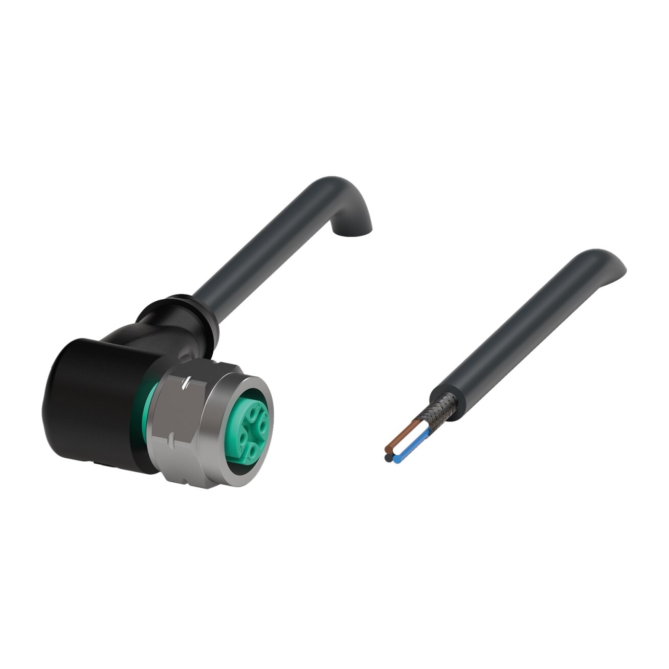 Pepperl+Fuchs V1-WV4A-BK2,5M-PUR-U/ABG (70142171-100006) Kabelis su prisukama M12 jungtimi