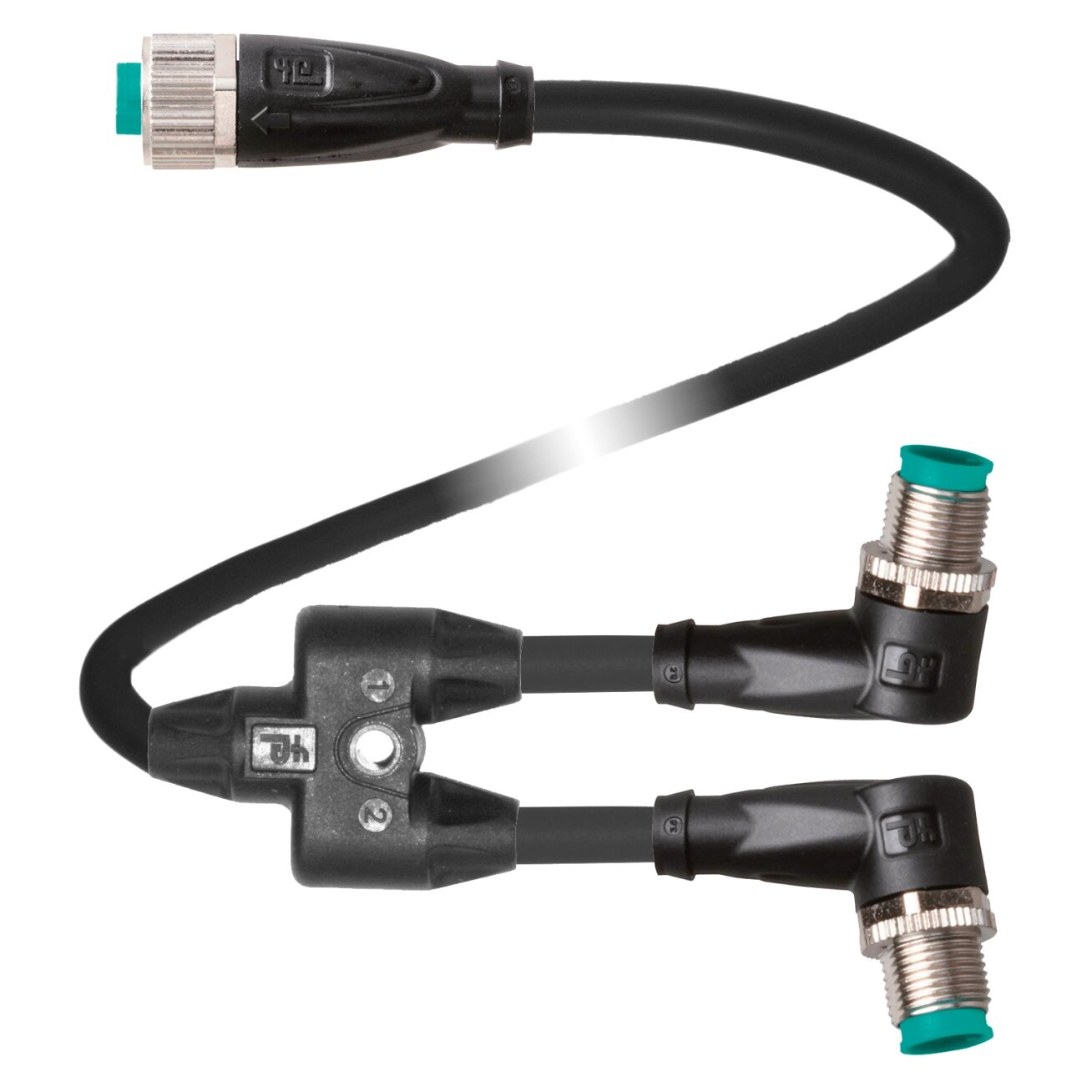 Pepperl+Fuchs V1S-W-1,5M-PUR-U-T-0,5M-V1-G-Y (70158274) Kabelis su Y formos šakotuvu