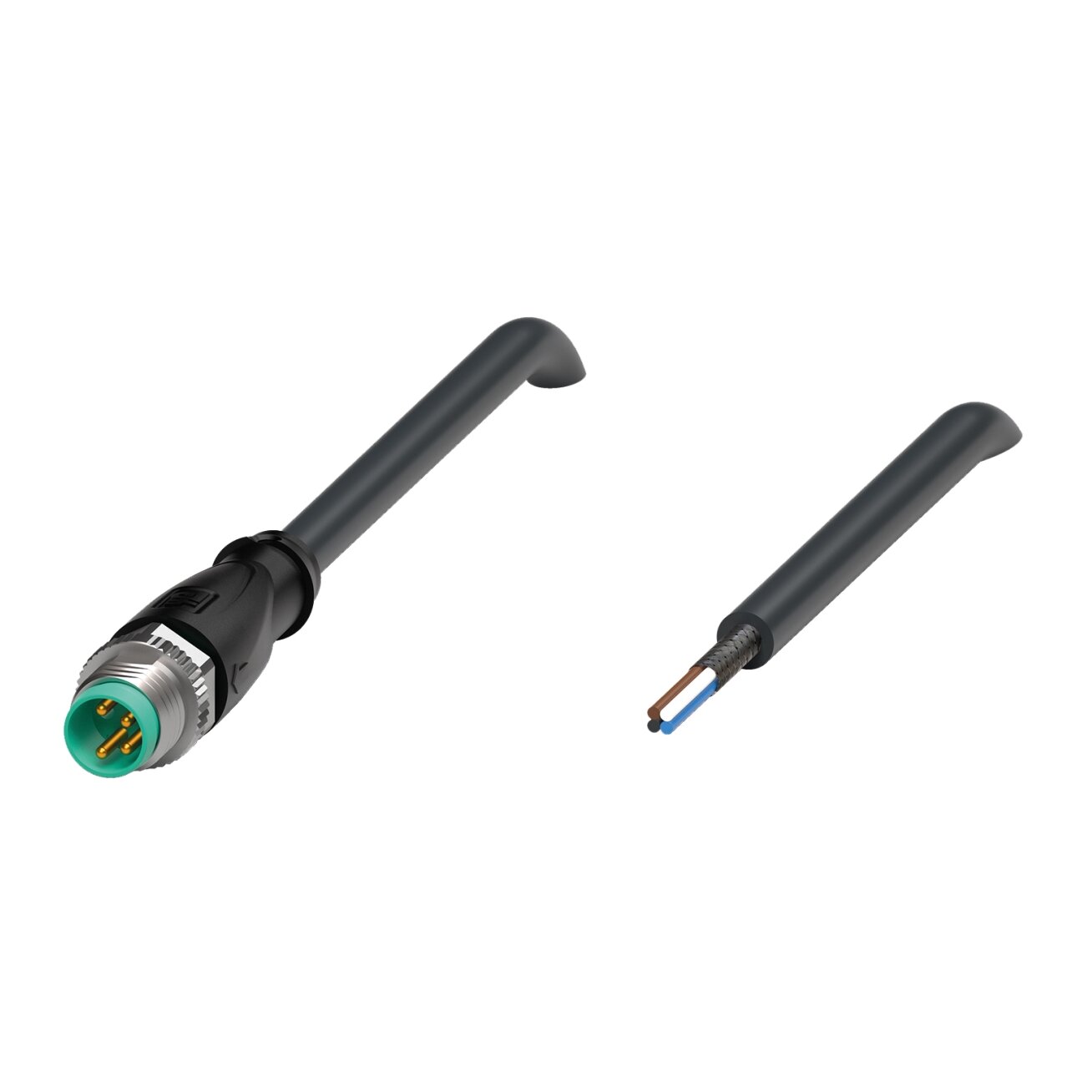 Pepperl+Fuchs V31S-GM-BK1M-PUR-U/ABG (70145901-100001) Ekranuotas kabelis su prisukama M8 jungtimi