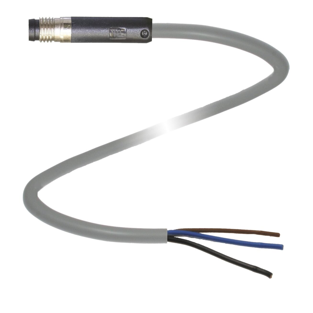 Pepperl+Fuchs V3S-GR-2M-PVC (70127484-100006) Kabelis su užspaudžiama M8 jungtimi, be LED ir ekranavimo