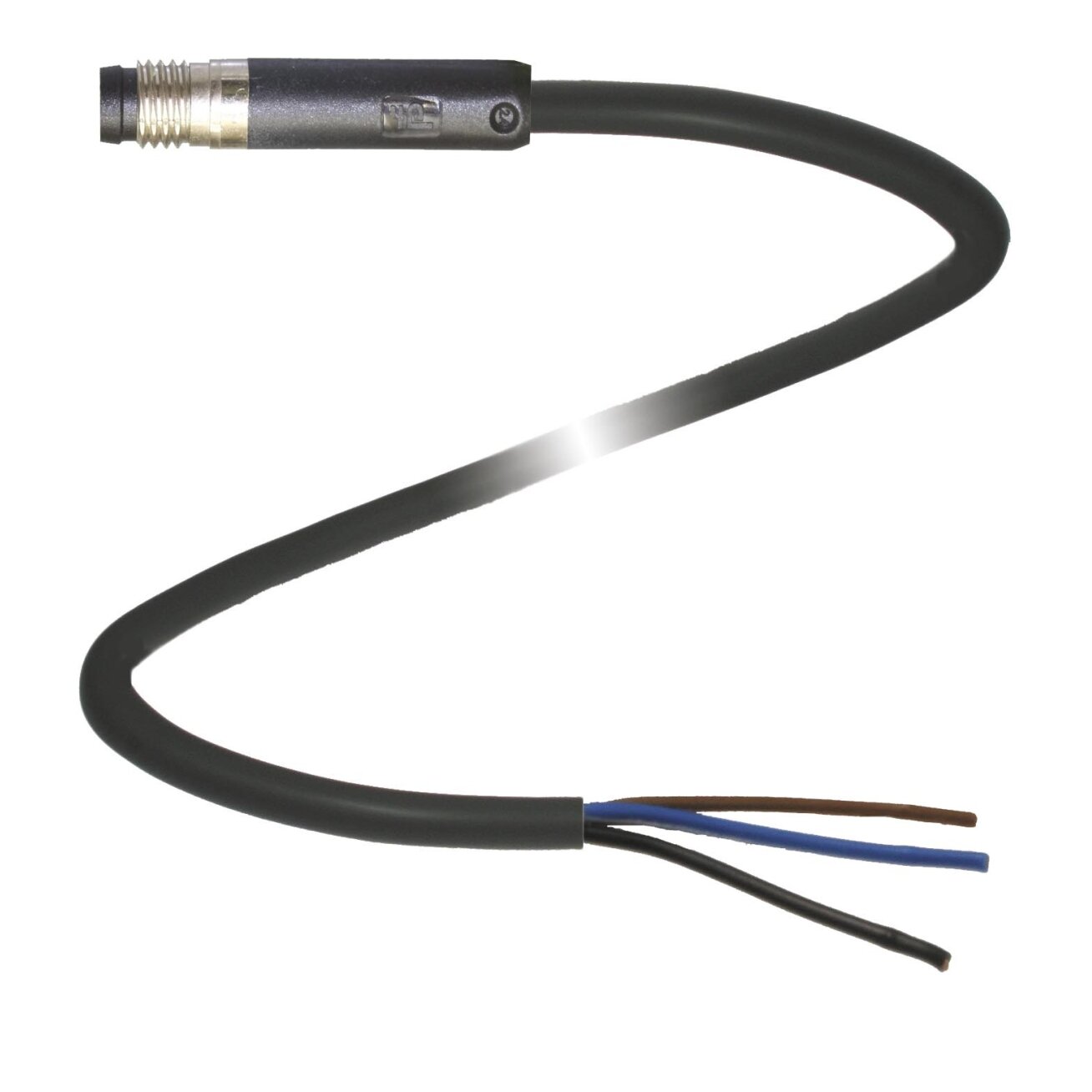 Pepperl+Fuchs V3S-GR-BK6M-PUR-U (70127484-100007) Kabelis su užspaudžiama M8 jungtimi, be LED ir ekranavimo