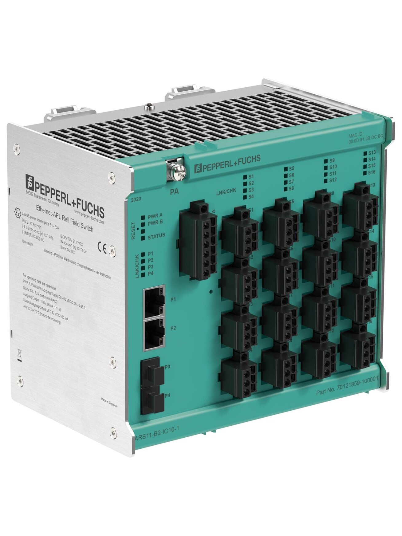 Pepperl+Fuchs ARS11-B2-IC16-2 (70121859-100007) Ethernet-APL rail field switch