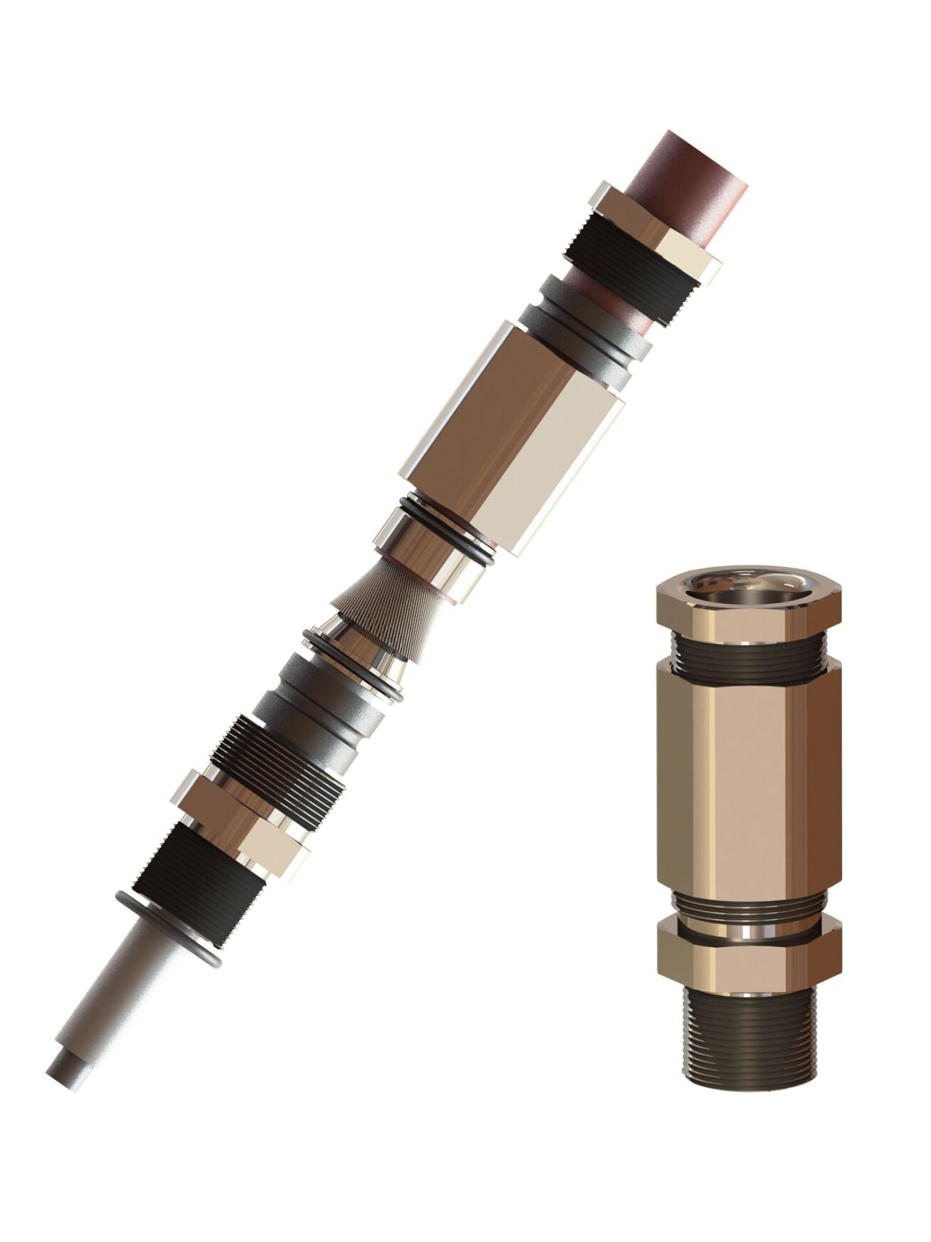 Pepperl+Fuchs CG.AR.M25.BN.C.16.K01 (291294) Cable gland Ex d/e for armored cable M25 nickel-plated brass
