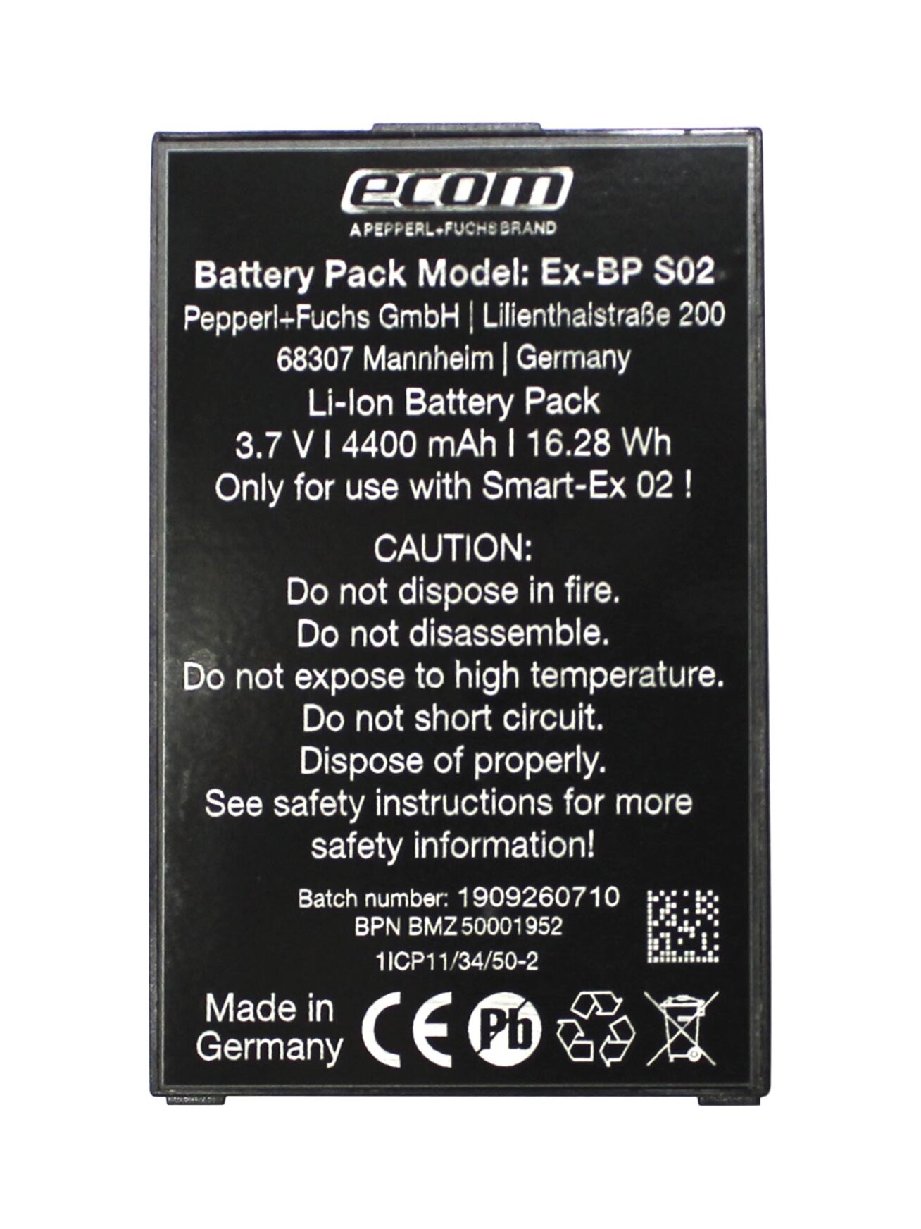 Pepperl+Fuchs Ex-BP S02 (70103216) Ex-BP S02 battery pack