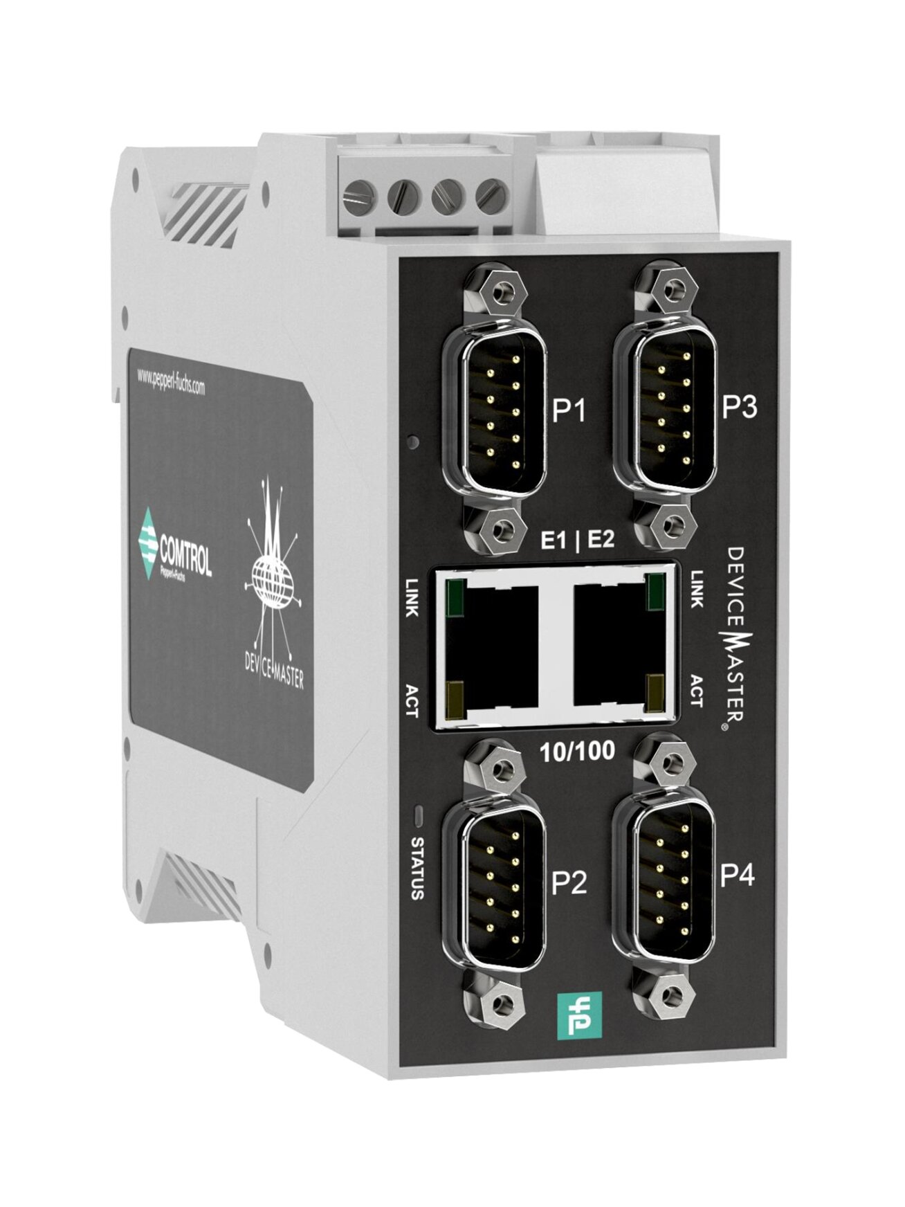 Pepperl+Fuchs ICDM-RX/TCP-4DB9/2RJ45-DIN (70104869) DeviceMaster serial gateway