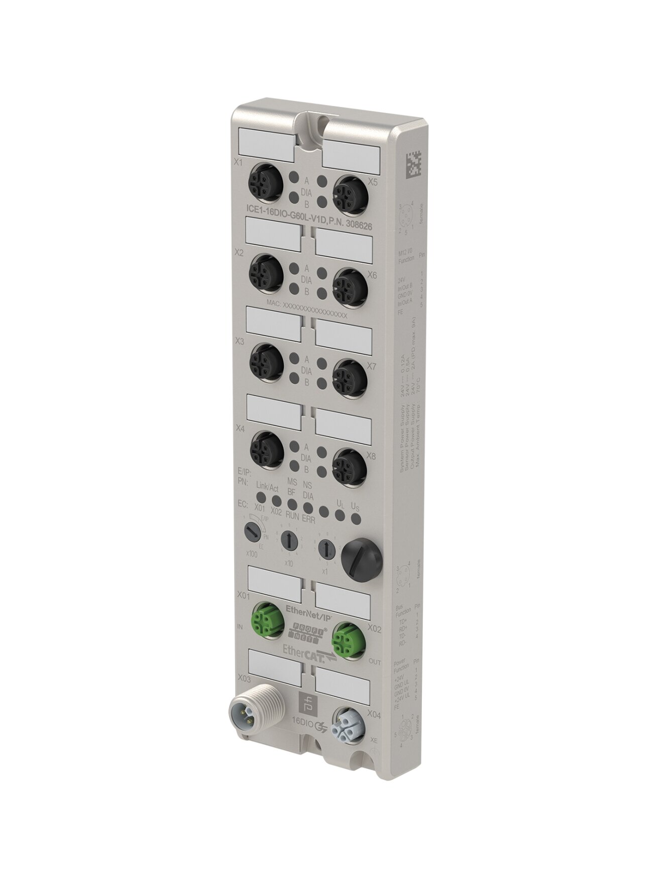 Pepperl+Fuchs ICE1-16DIO-G60L-V1D (308626) Ethernet fieldbus module