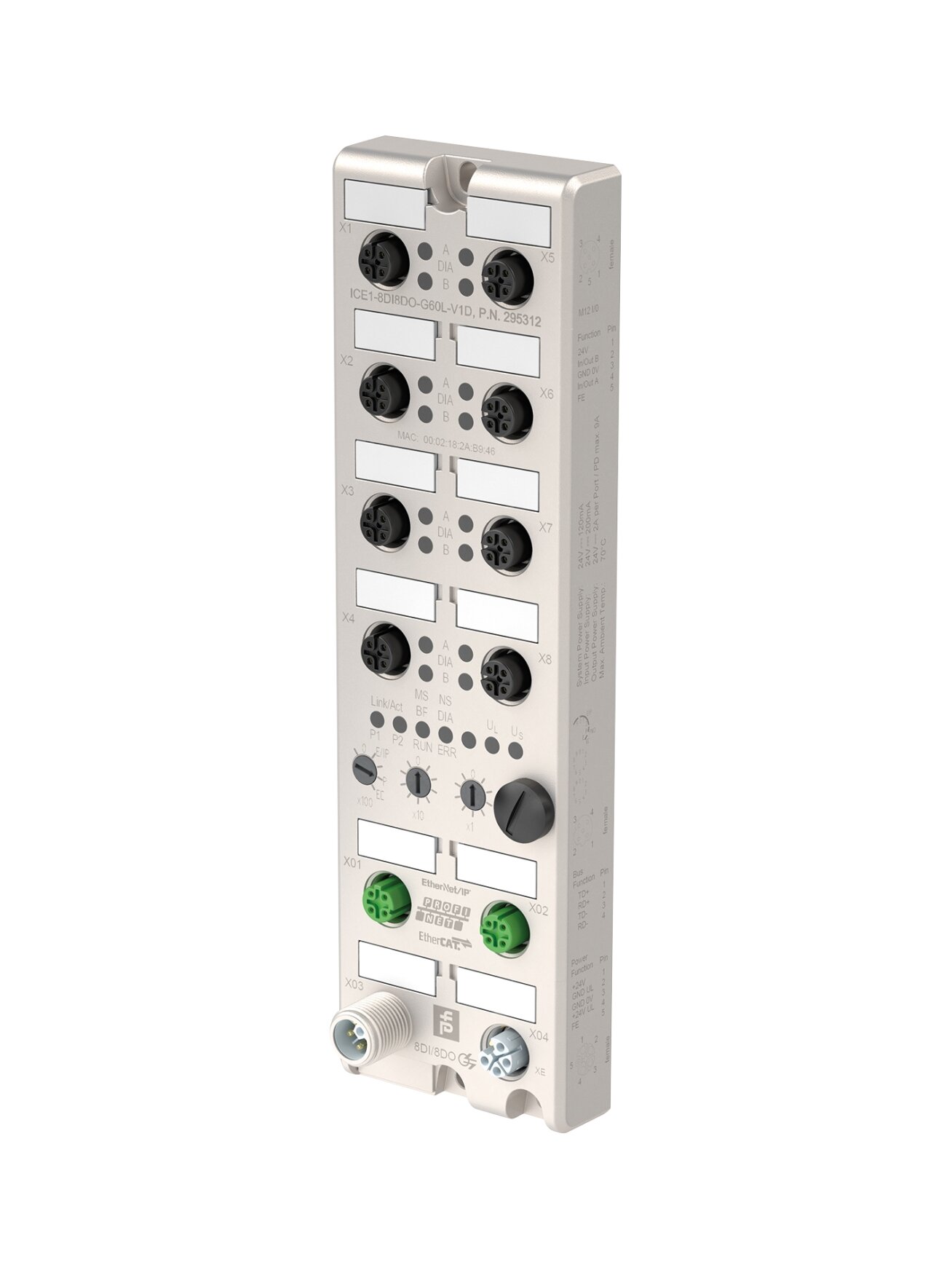 Pepperl+Fuchs ICE1-8DI8DO-G60L-C1-V1D (295314) Ethernet fieldbus module