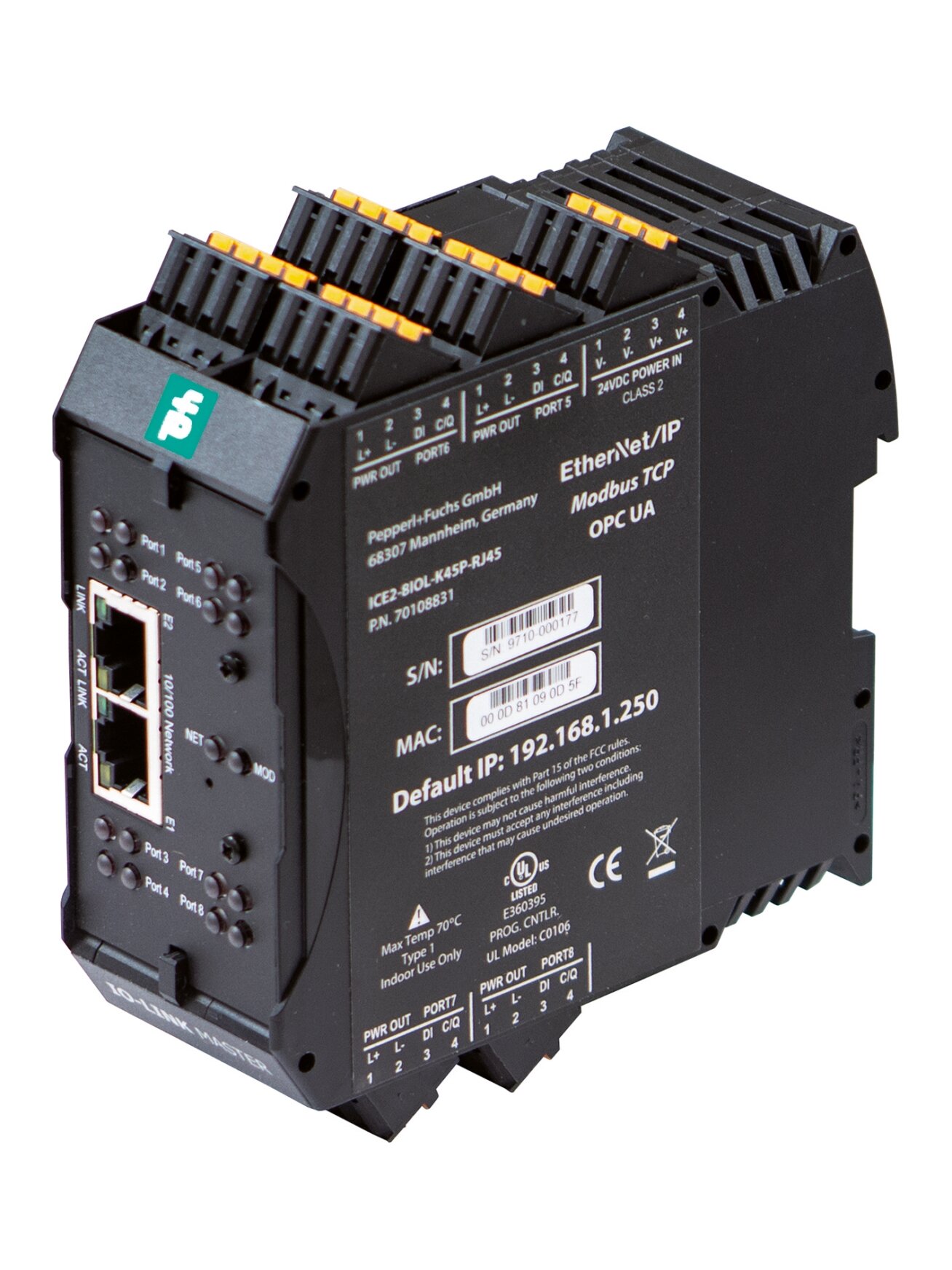 Pepperl+Fuchs ICE3-8IOL-K45P-RJ45 (70108832) PROFINET IO-Link master Pepperl+Fuchs ICE3-8IOL-K45P-RJ45 (70108832) PROFINET IO-Link master