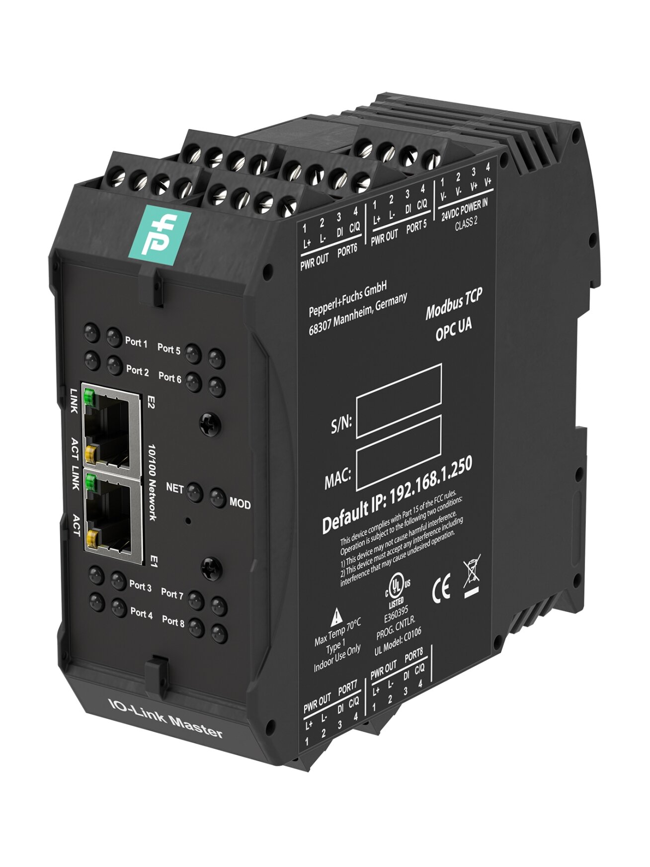 Pepperl+Fuchs ICE3-8IOL-K45S-RJ45 (70104878) PROFINET IO-Link master