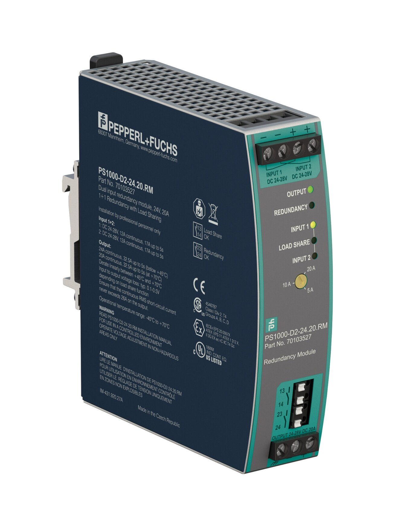 Pepperl+Fuchs PS1000-D2-24.20.RM (70103527) Power supply