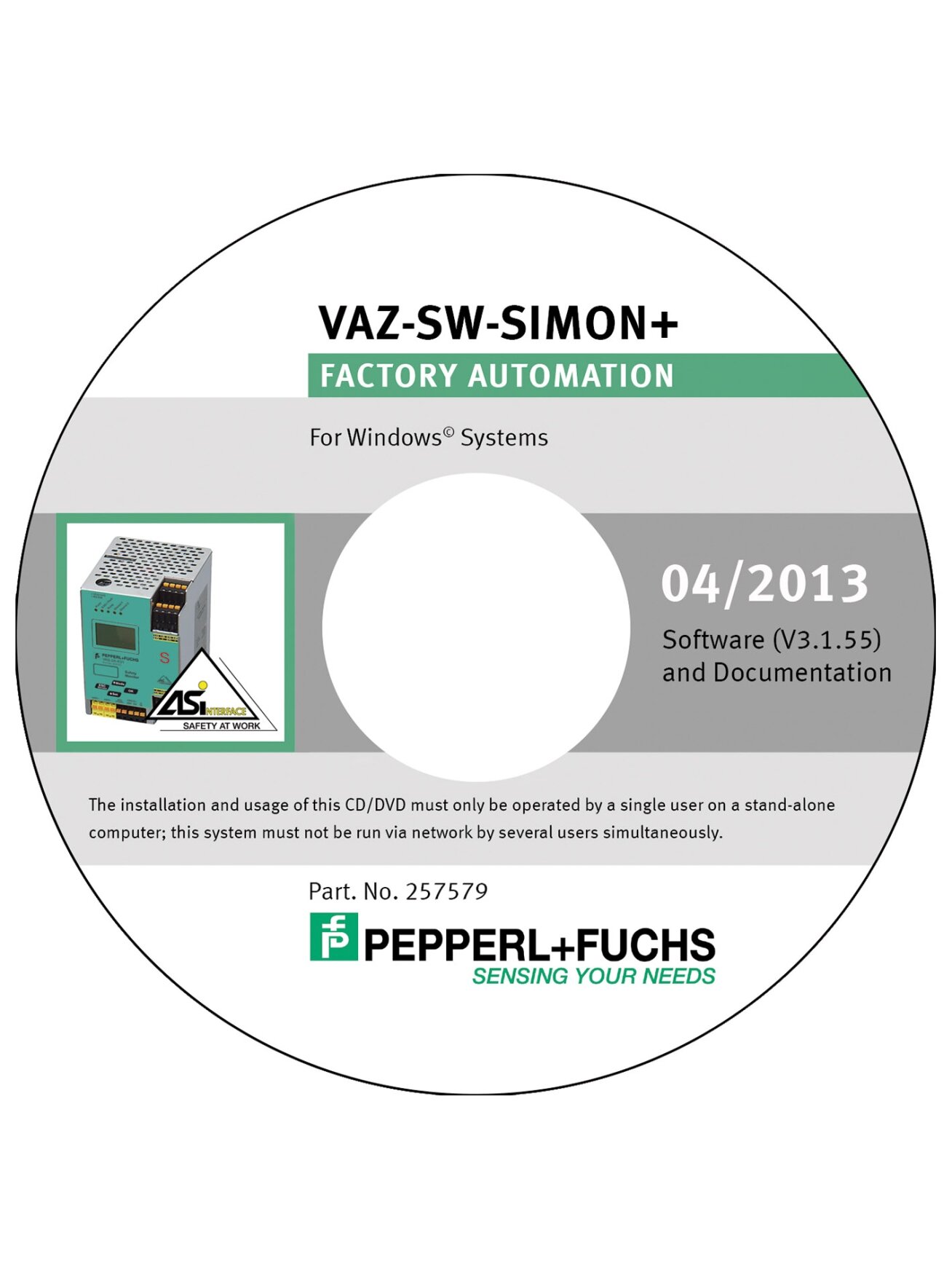 Pepperl+Fuchs VAZ-SW-SIMON+ (208791) K30/K31 AS-i safety monitor software (abbreviated)