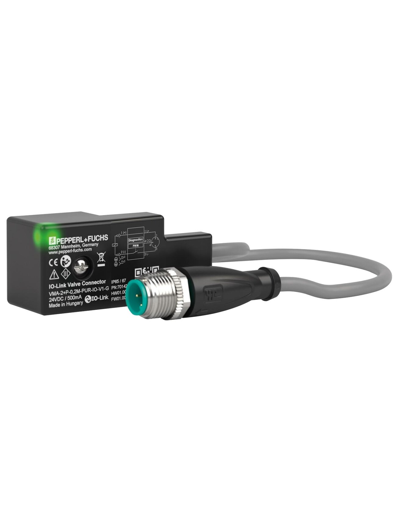 Pepperl+Fuchs VMA-2+P-0,2M-PUR-IO-V1-G (70142132) Smart valve connector