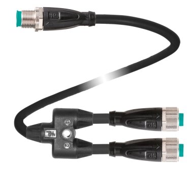 Pepperl+Fuchs V1-G-0,3M-PUR-A-T-1,2M-V1-G-Y7 (70167757) Kabelis su Y formos šakotuvu