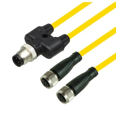 Pepperl+Fuchs V1-G-YE0,6M-PUR-A1-T-V1-G (70168846) Kabelis su Y formos šakotuvu