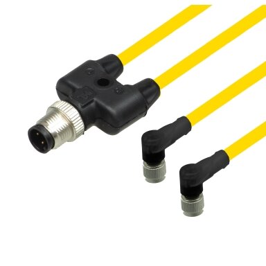 Pepperl+Fuchs V1-W-YE0,3M-PUR-A1-T-V1-G (70168848) Kabelis su Y formos šakotuvu