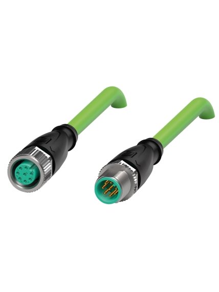 Pepperl+Fuchs V19-G-GN1M-PUR-E2S-V19-G (70168614) Ethernet cordset Pepperl+Fuchs V19-G-GN1M-PUR-E2S-V19-G (70168614) Ethernet cordset