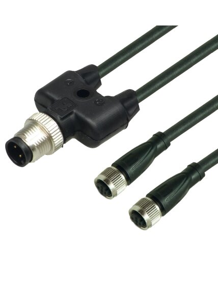 Pepperl+Fuchs V3-GM-BK1M-PUR-U-T-V1-G (275520) Y-splitter cordset Pepperl+Fuchs V3-GM-BK1M-PUR-U-T-V1-G (275520) Y-splitter cordset
